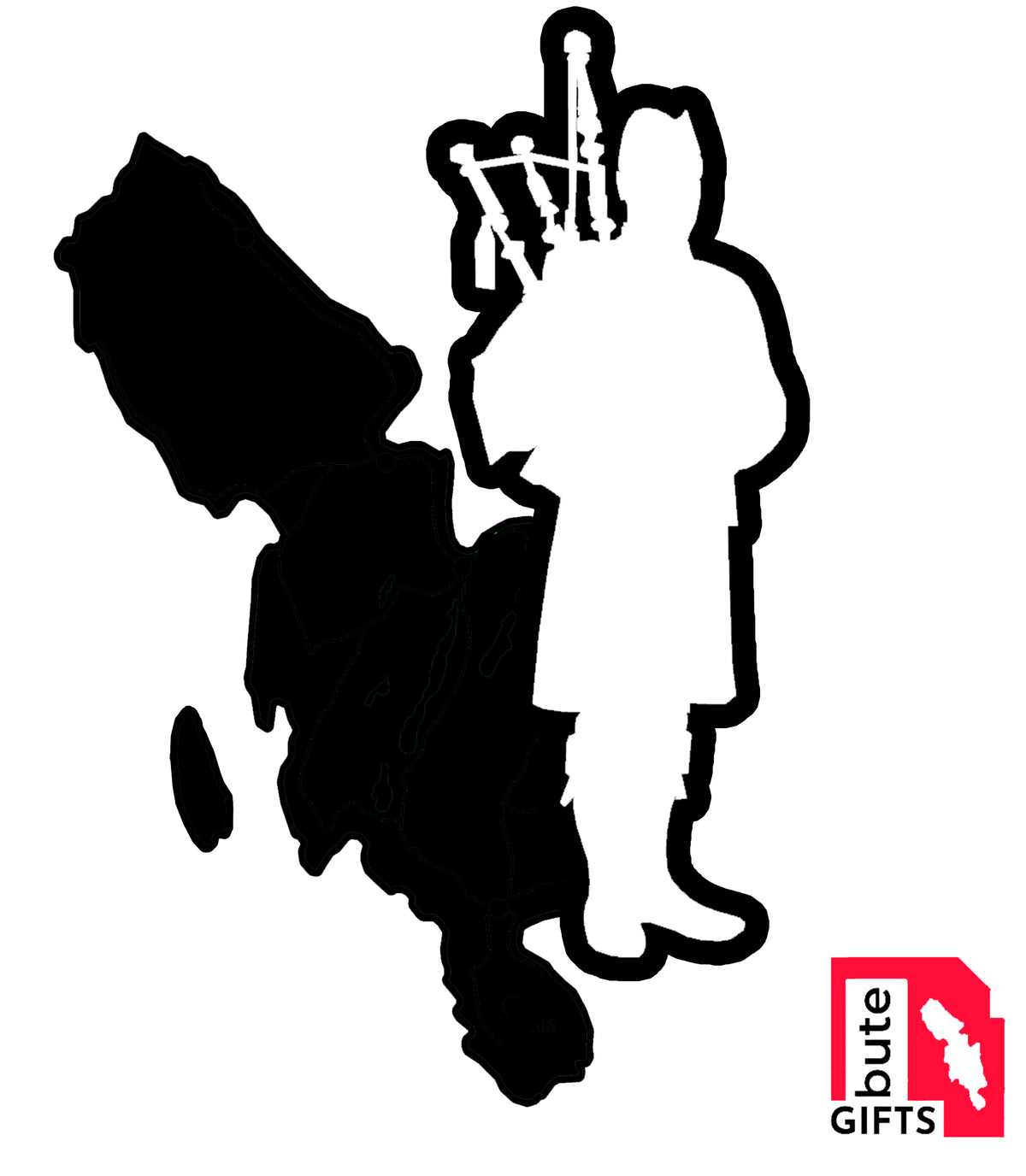 Isle of Bute & Piper Decal - free p&p UK