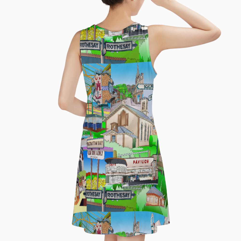 Isle of Bute Sleeveless A-Line Dress – Free P&P Worldwide