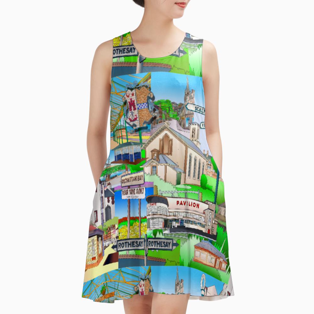 Isle of Bute Sleeveless A-Line Dress – Free P&P Worldwide