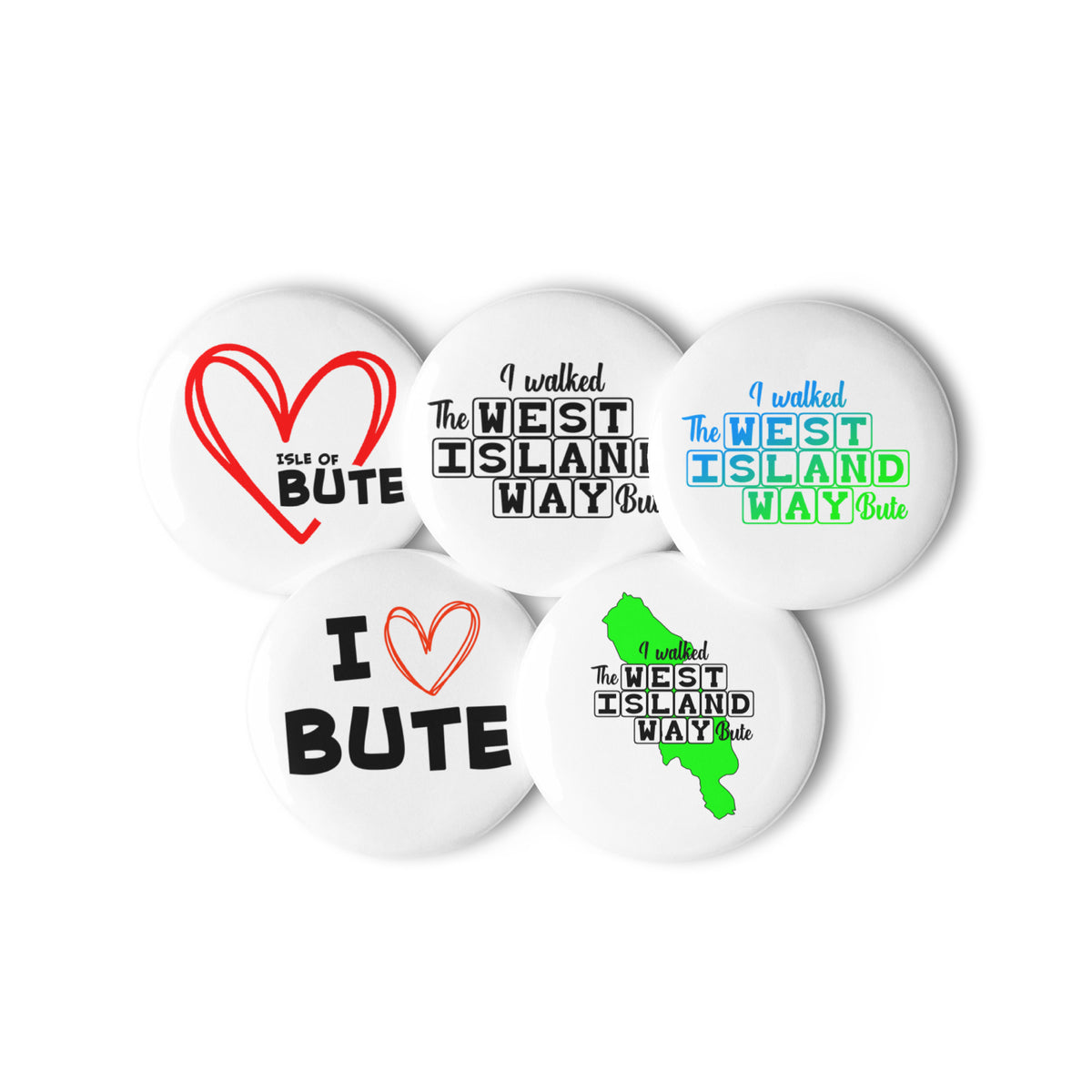West Island Way Set of pin buttons