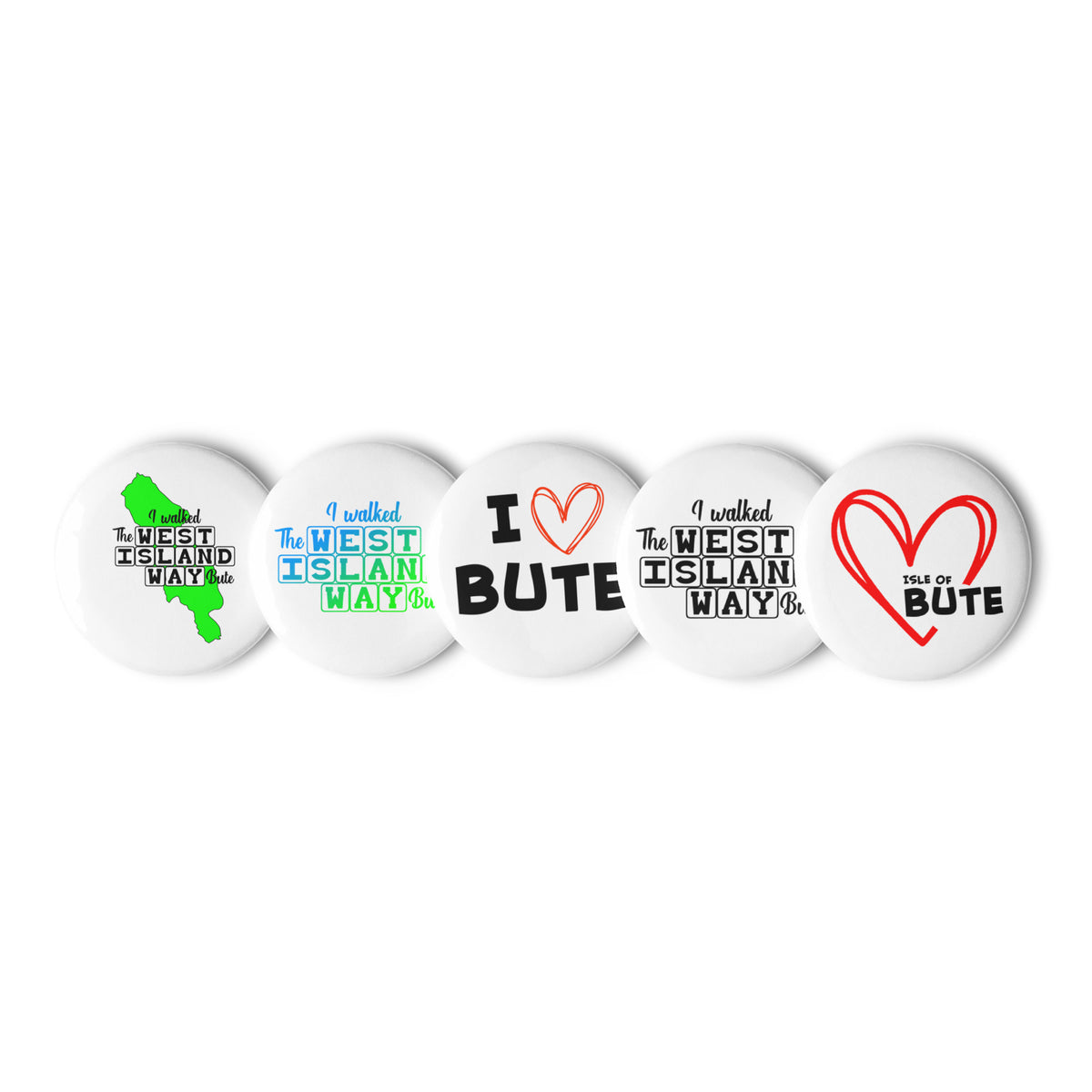West Island Way Set of pin buttons