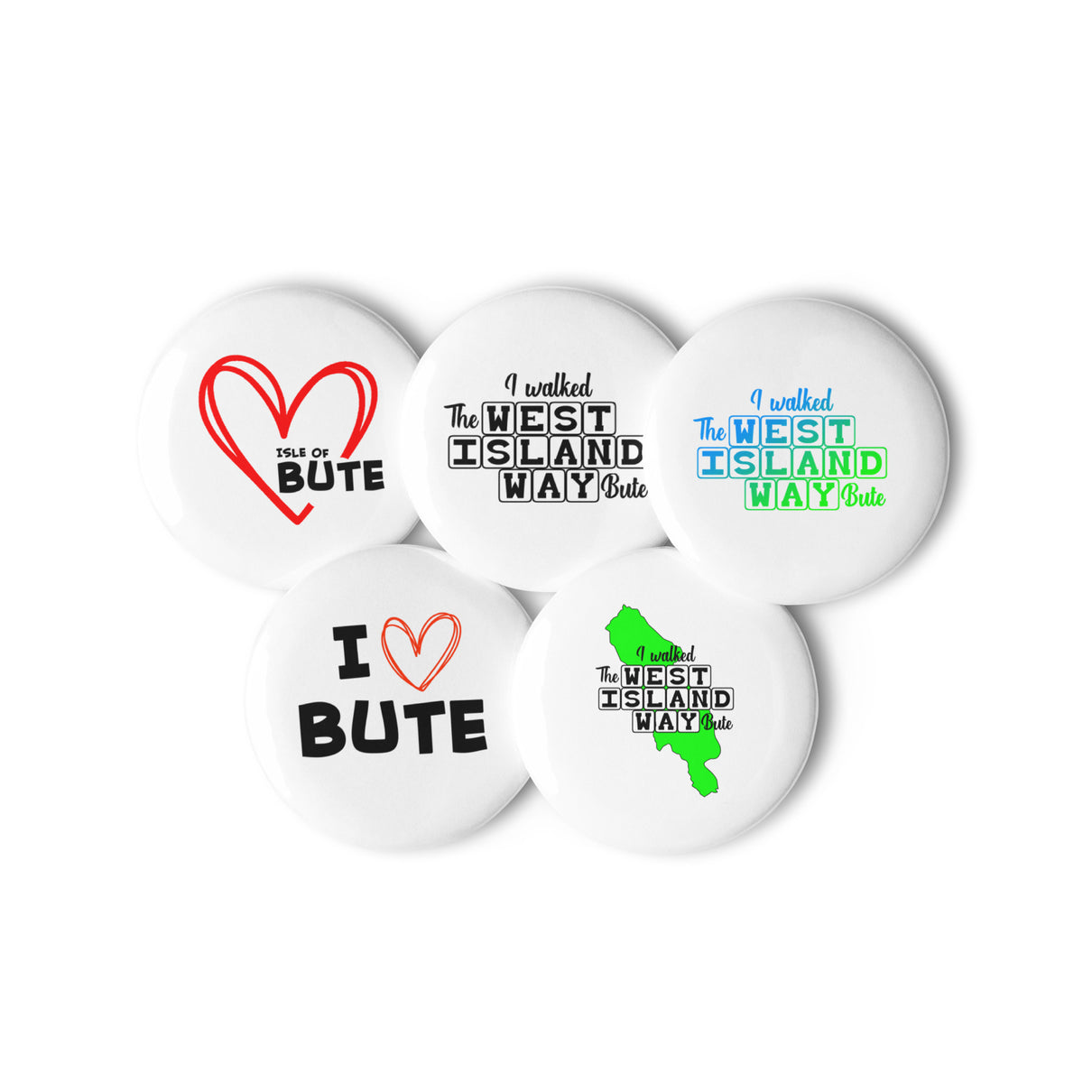 West Island Way Set of pin buttons