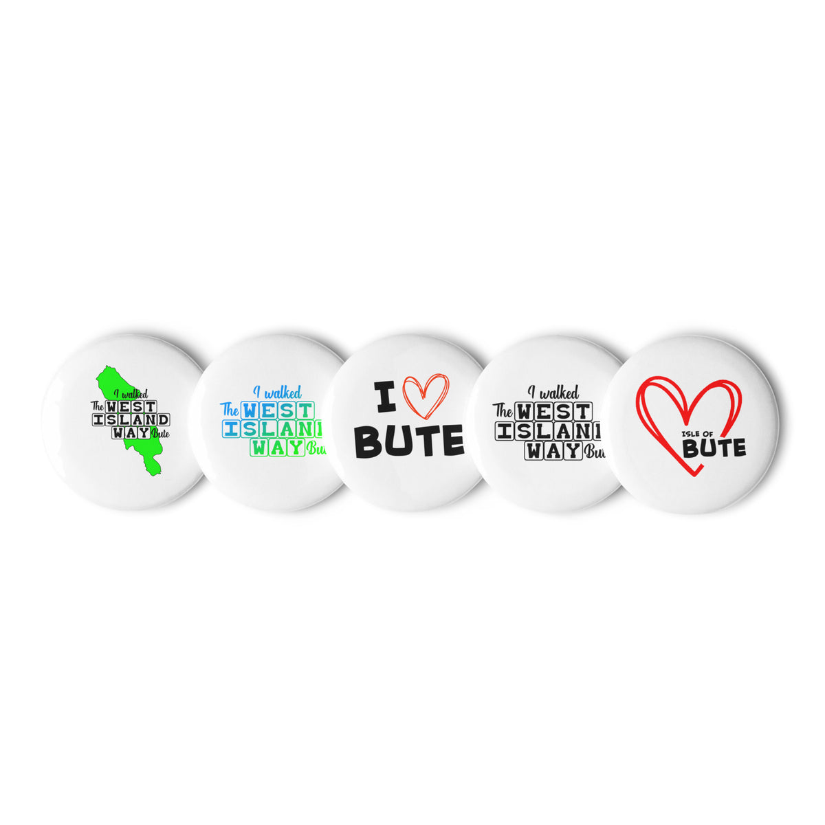 West Island Way Set of pin buttons