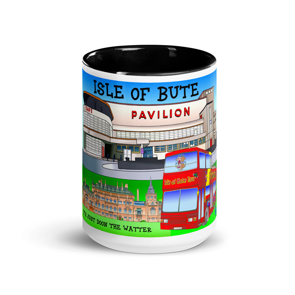Rothesay Pavilion and Mount Stuart mug with different colors Inside