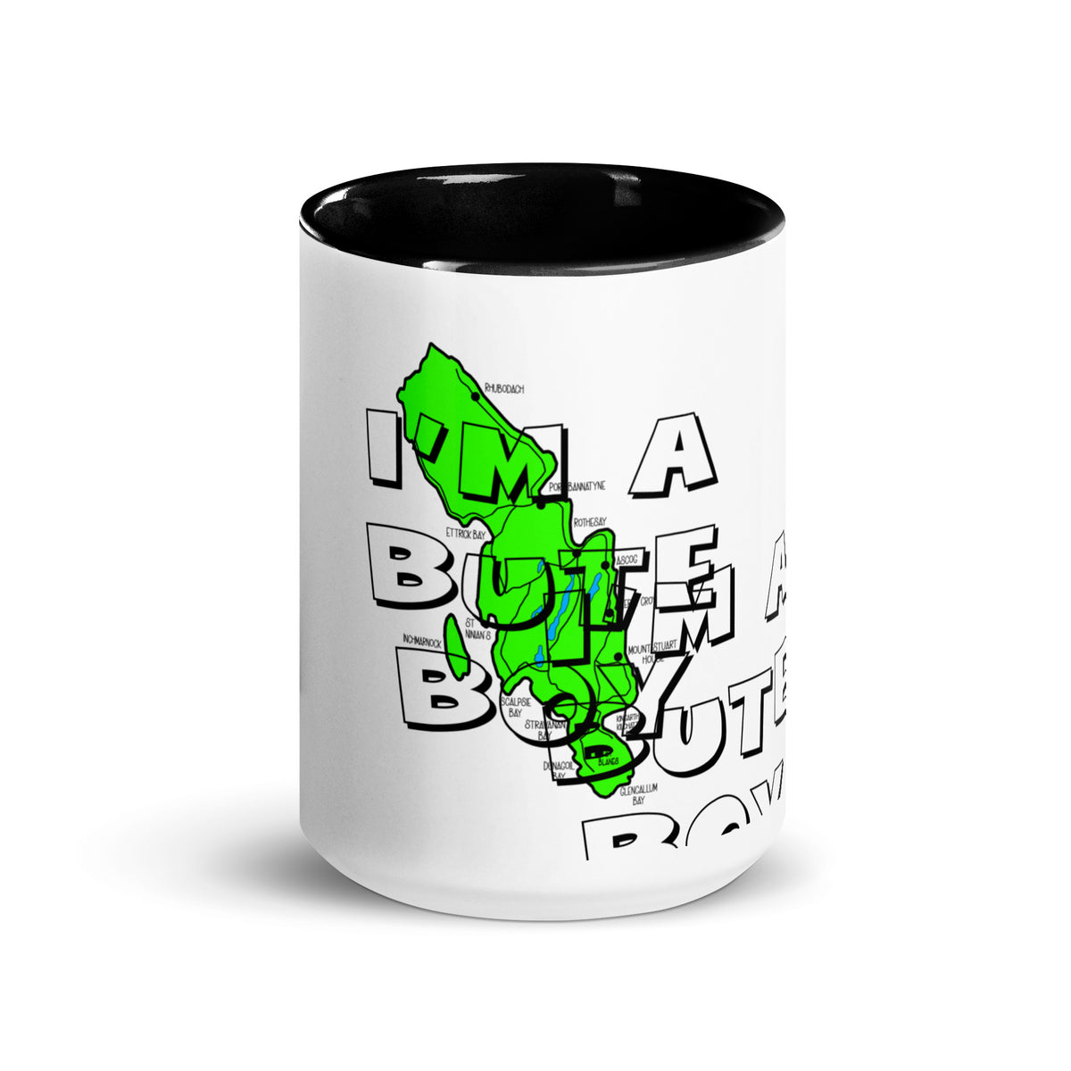 I'm a Bute Boy mug with different colors Inside