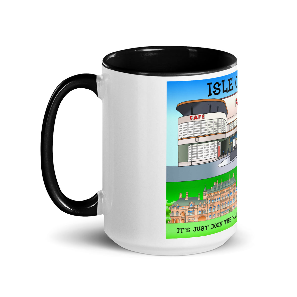 Rothesay Pavilion and Mount Stuart mug with different colors Inside