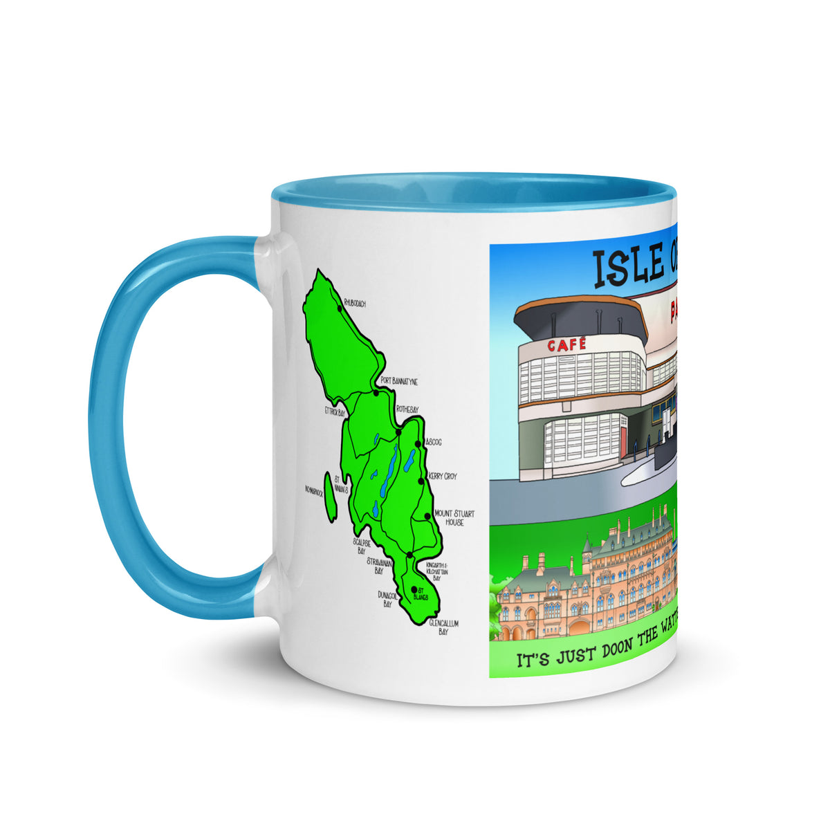 Rothesay Pavilion and Mount Stuart mug with different colors Inside