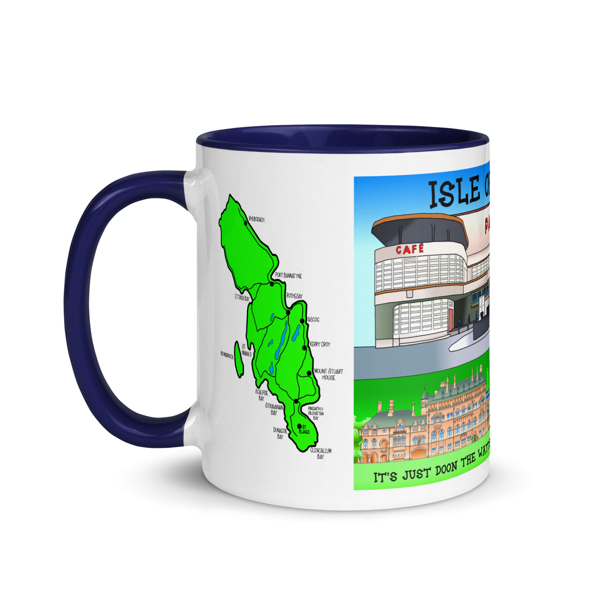 Rothesay Pavilion and Mount Stuart mug with different colors Inside