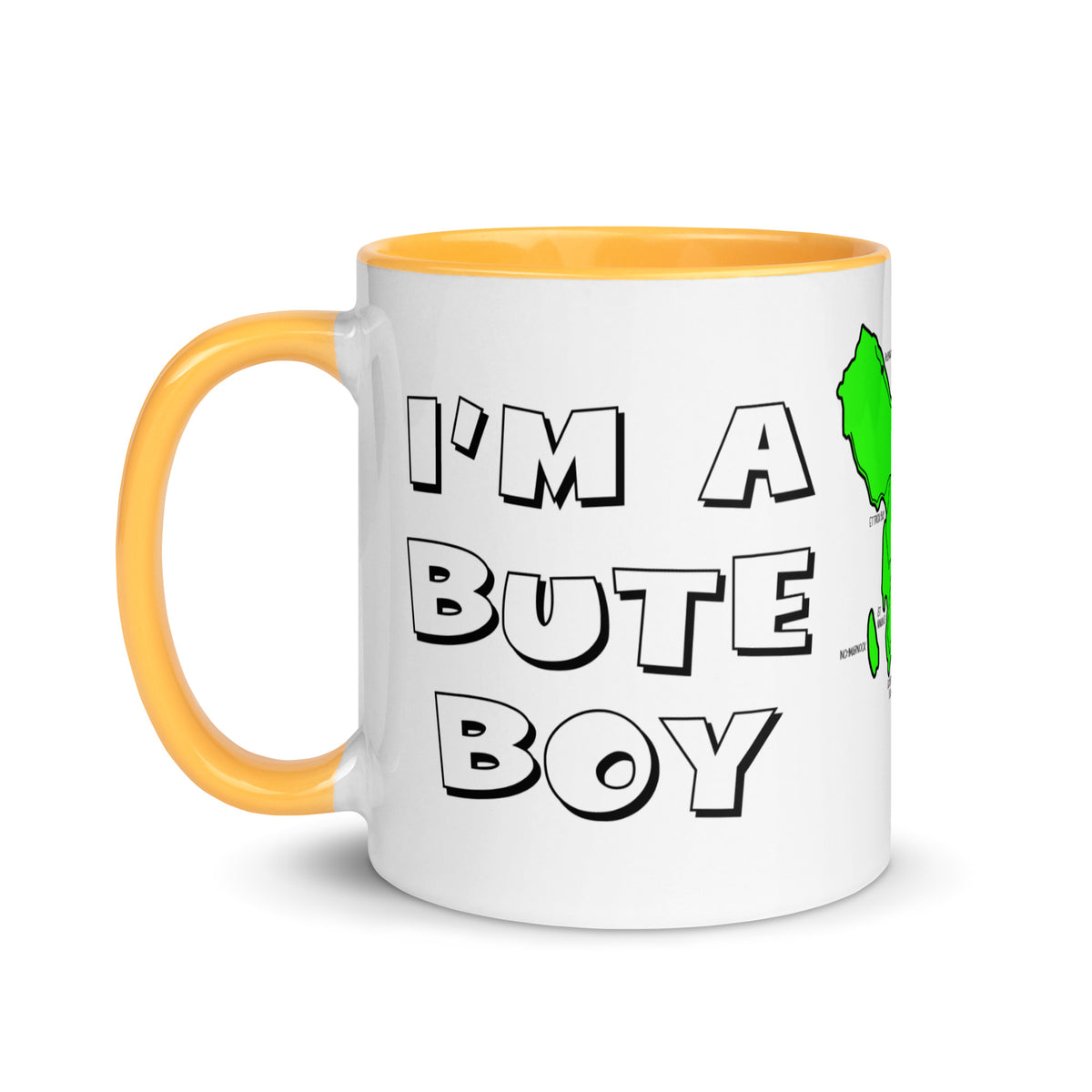 I'm a Bute Boy mug with different colors Inside