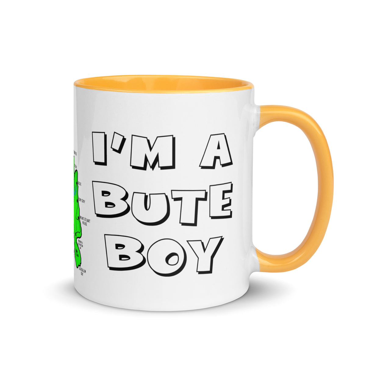 I'm a Bute Boy mug with different colors Inside