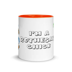 I'm a Rothesay Chick mug with different colors Inside