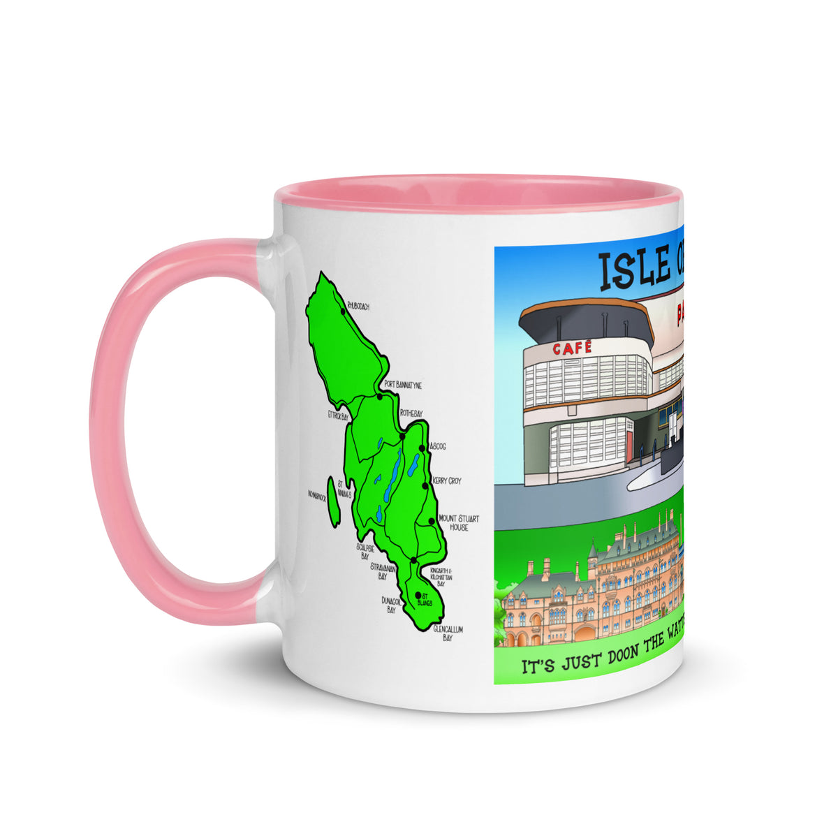Rothesay Pavilion and Mount Stuart mug with different colors Inside
