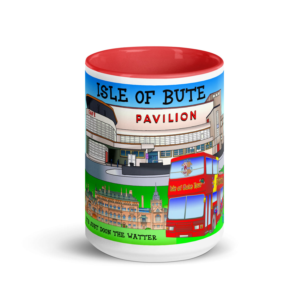 Rothesay Pavilion and Mount Stuart mug with different colors Inside