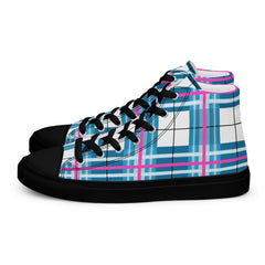 Bute Sky Tartan Women’s high top canvas shoes - Free P&P Worldwide