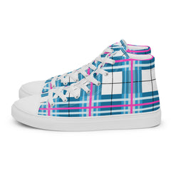 Bute Sky Tartan Women’s high top canvas shoes - Free P&P Worldwide