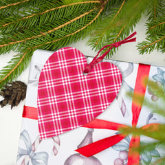 Tartan Heart Christmas Ornament - different designs on each side