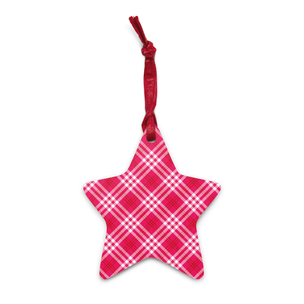 Tartan Star Christmas Ornament - different designs on each side