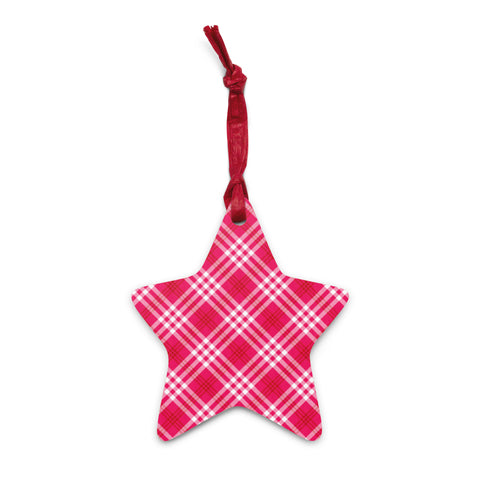 Tartan Star Christmas Ornament - different designs on each side