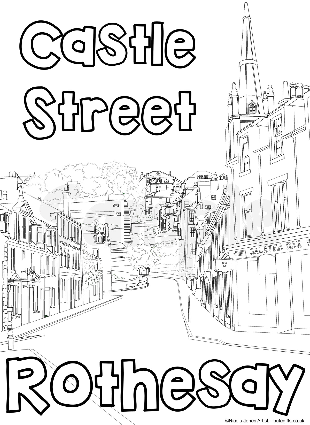 Castle St Rothesay Colour In Sheet (FREE DIGITAL DOWN LOAD)