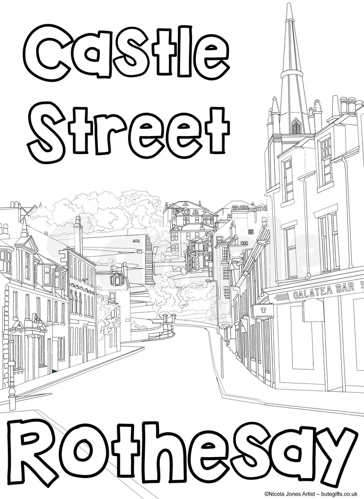 Castle St Rothesay Colour In Sheet (FREE DIGITAL DOWN LOAD)
