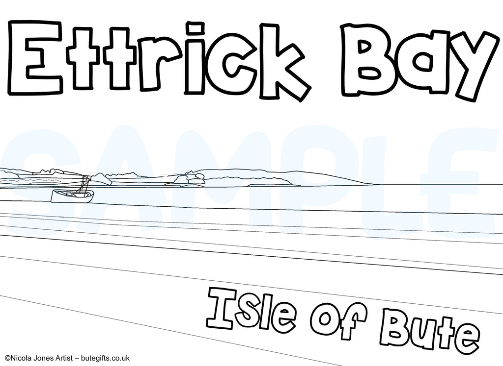 Ettrick Bay & Boat Colour In Sheet (FREE DIGITAL DOWN LOAD)
