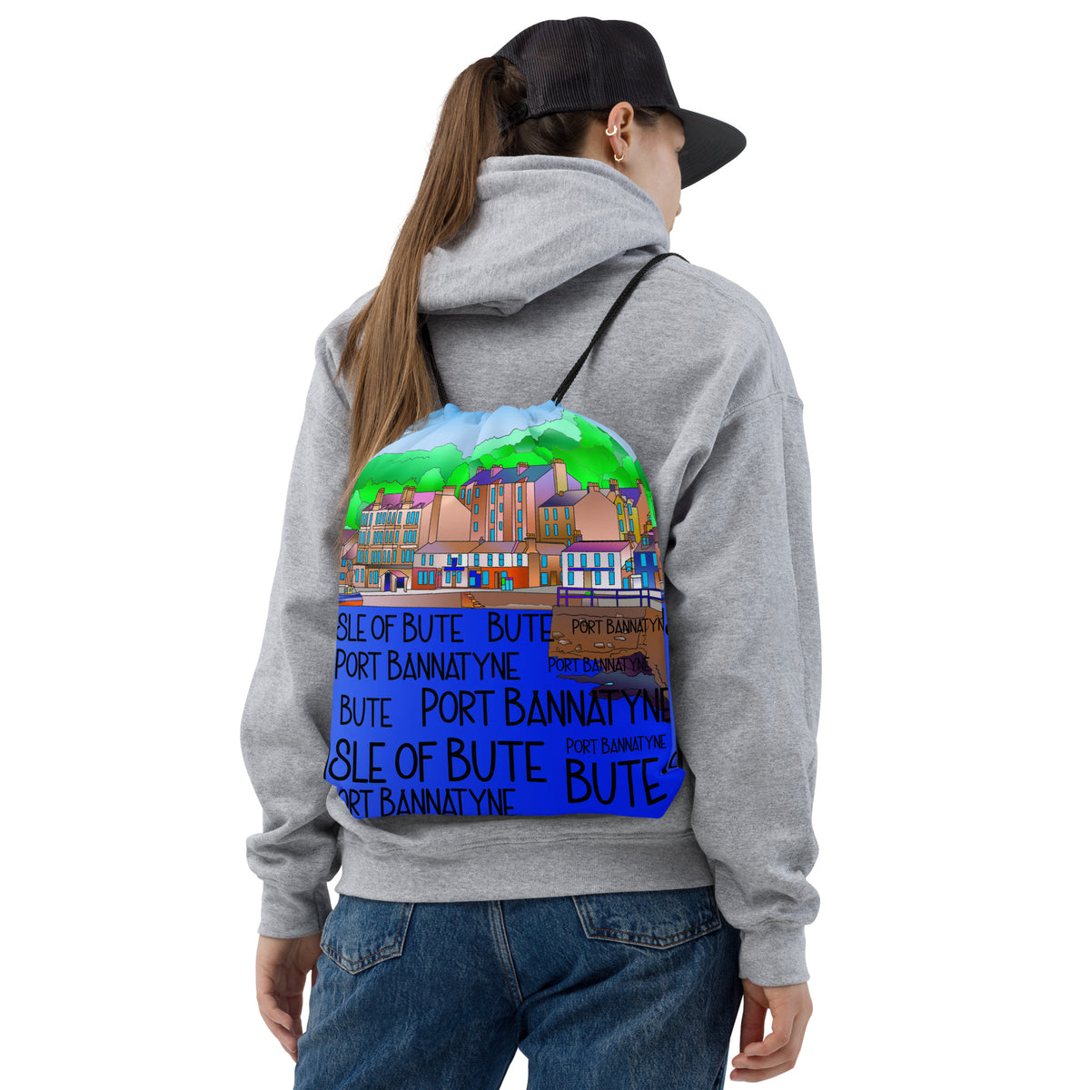 Isle of Bute Drawstring bag #12 - Port Bannatynne - FREE p&p Worldwide