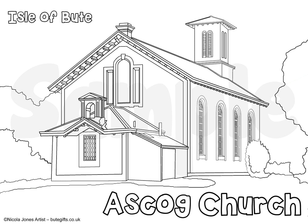 Ascog Church Colour In Sheet (FREE DIGITAL DOWN LOAD)