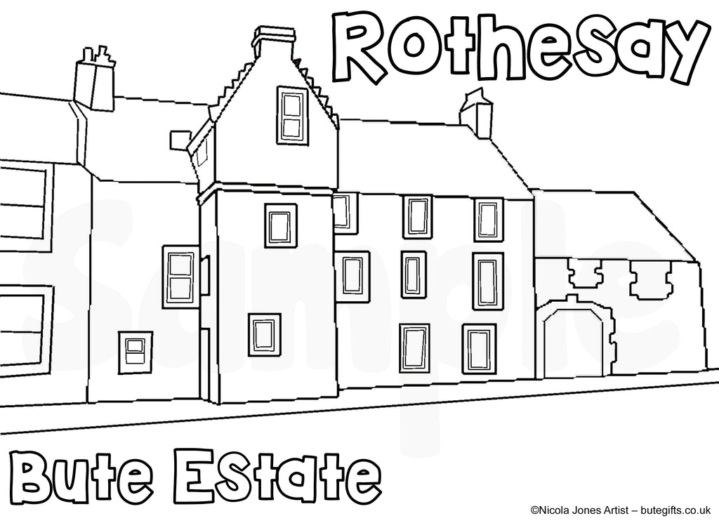 Bute Estate #2 Colour In Sheet (FREE DIGITAL DOWN LOAD)