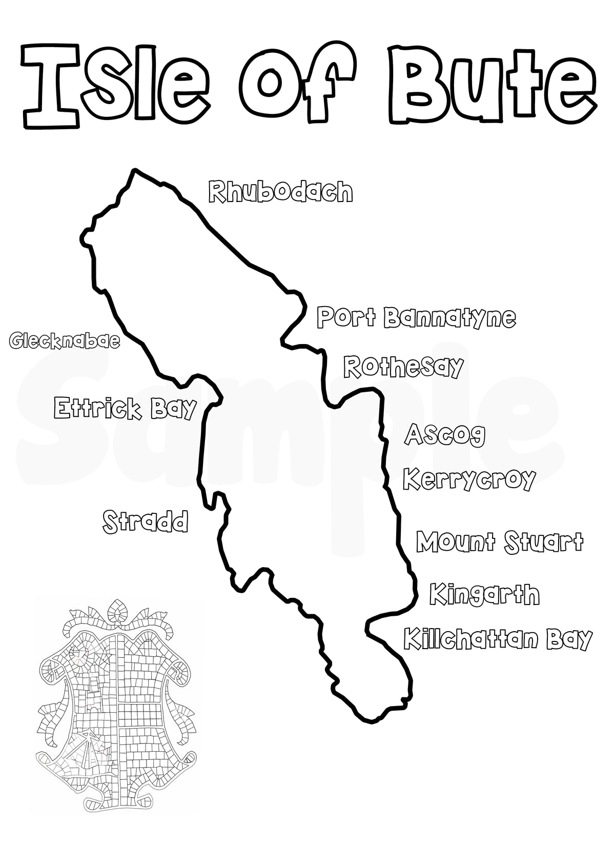 Bute Map Colour In Sheet (FREE DIGITAL DOWN LOAD)