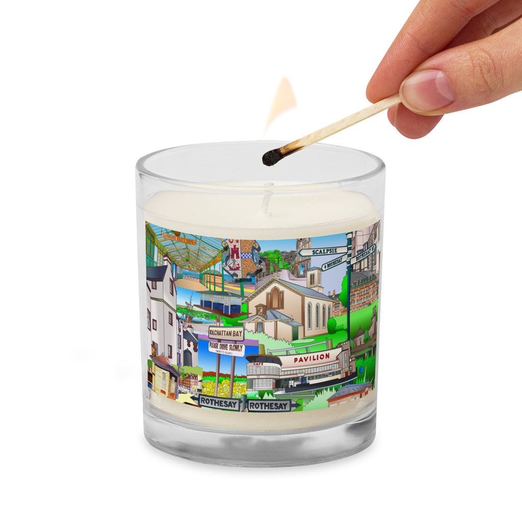 Isle of Bute Glass jar soy wax candle - Free p&p Worldwide