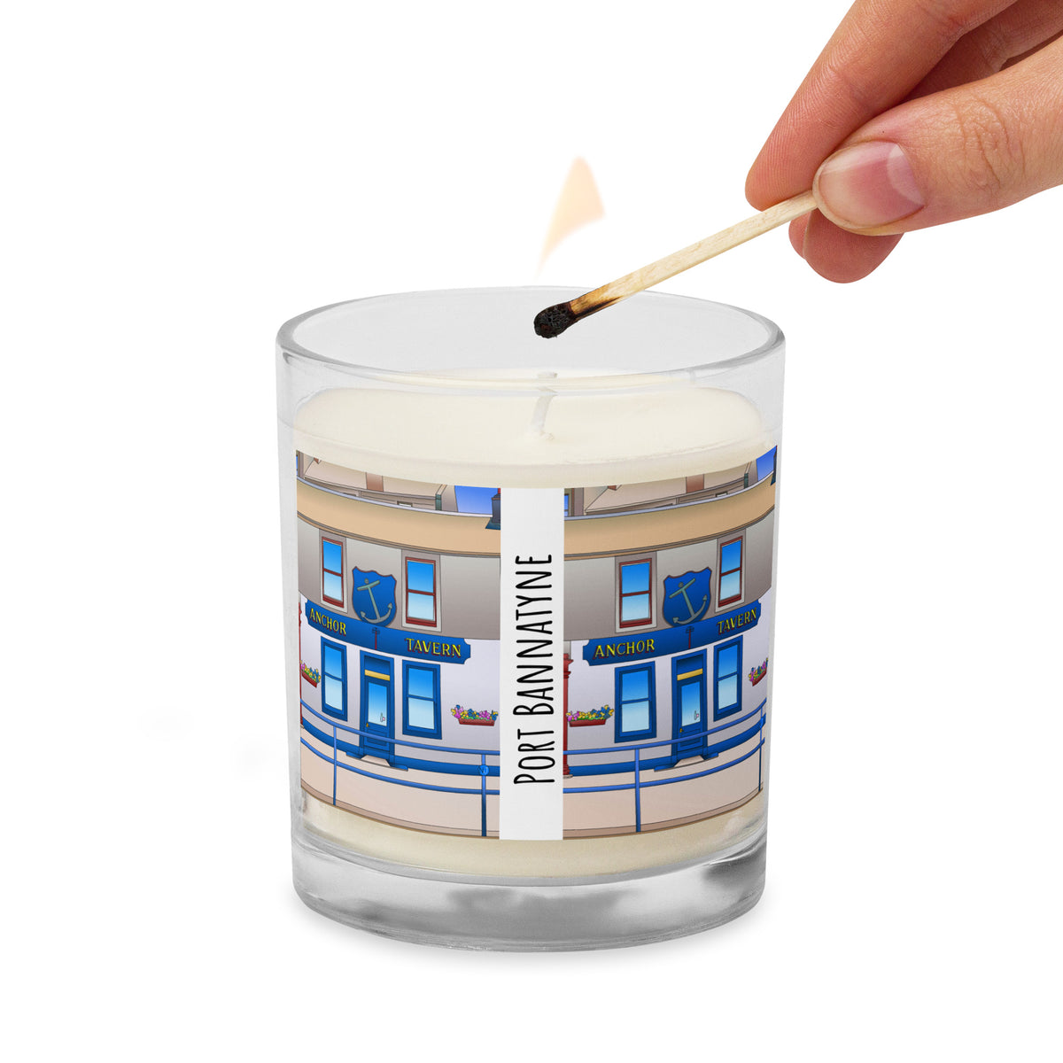 The Anchor Isle of Bute Glass jar soy wax candle - Free p&p Worldwide