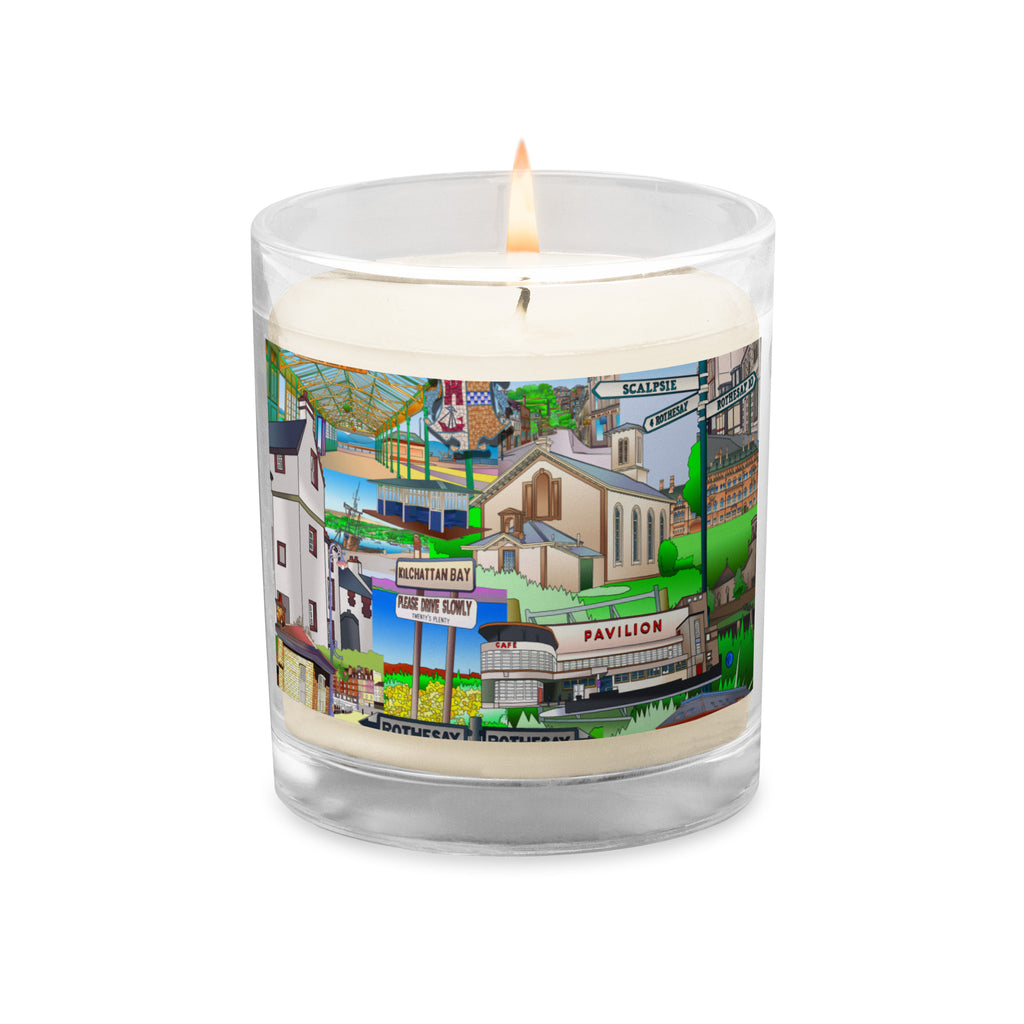 Isle of Bute Glass jar soy wax candle - Free p&p Worldwide