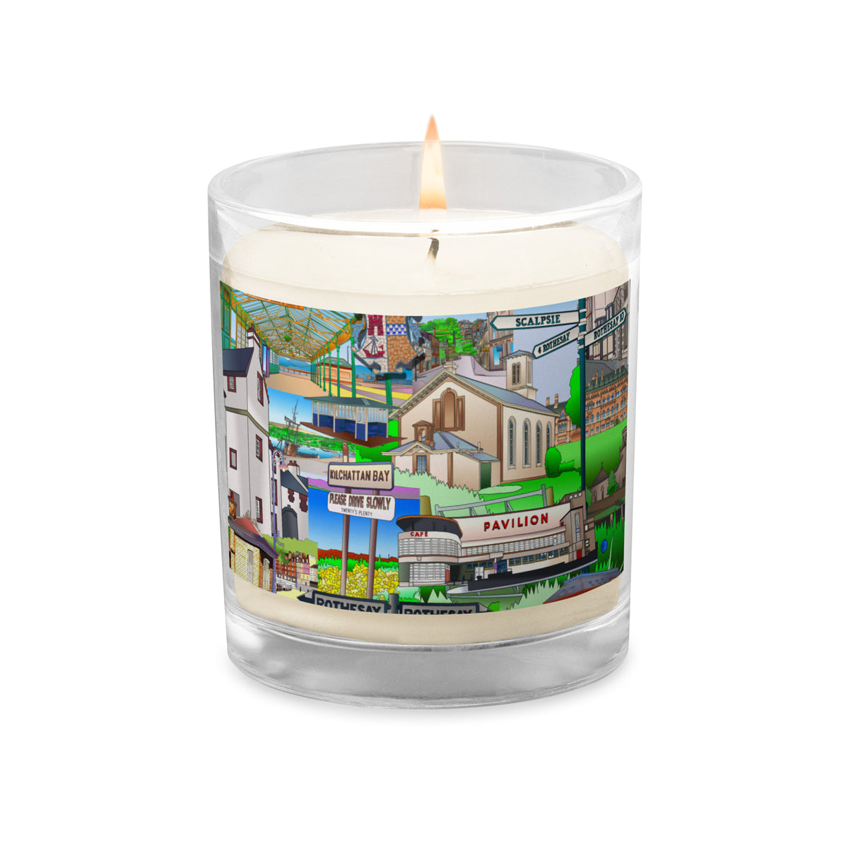 Isle of Bute Glass jar soy wax candle - Free p&p Worldwide