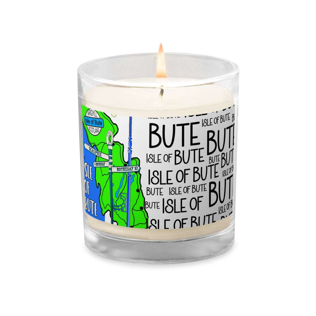 Isle of Bute Glass jar soy wax candle - Free p&p Worldwide