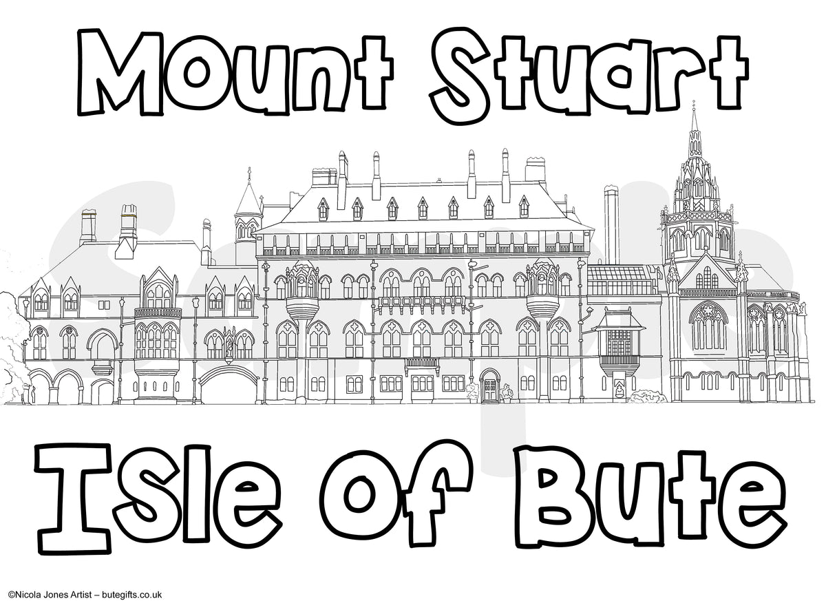 Mount Stuart Colour In Sheet (FREE DIGITAL DOWN LOAD)