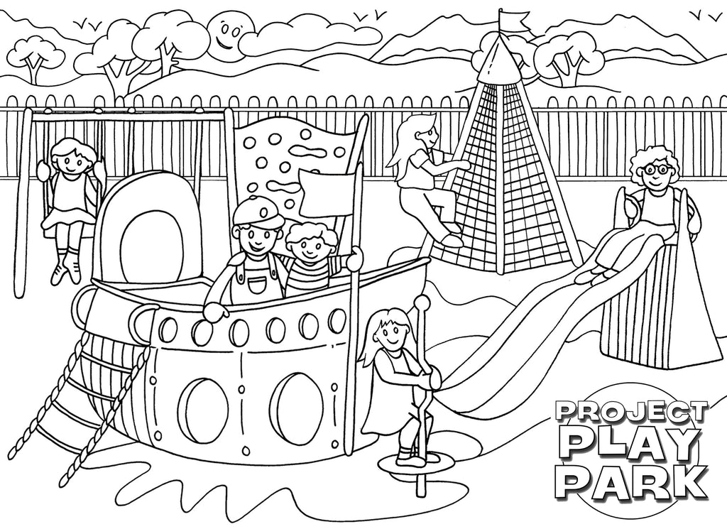 Project Play Park Colour In Sheet (FREE DIGITAL DOWN LOAD)