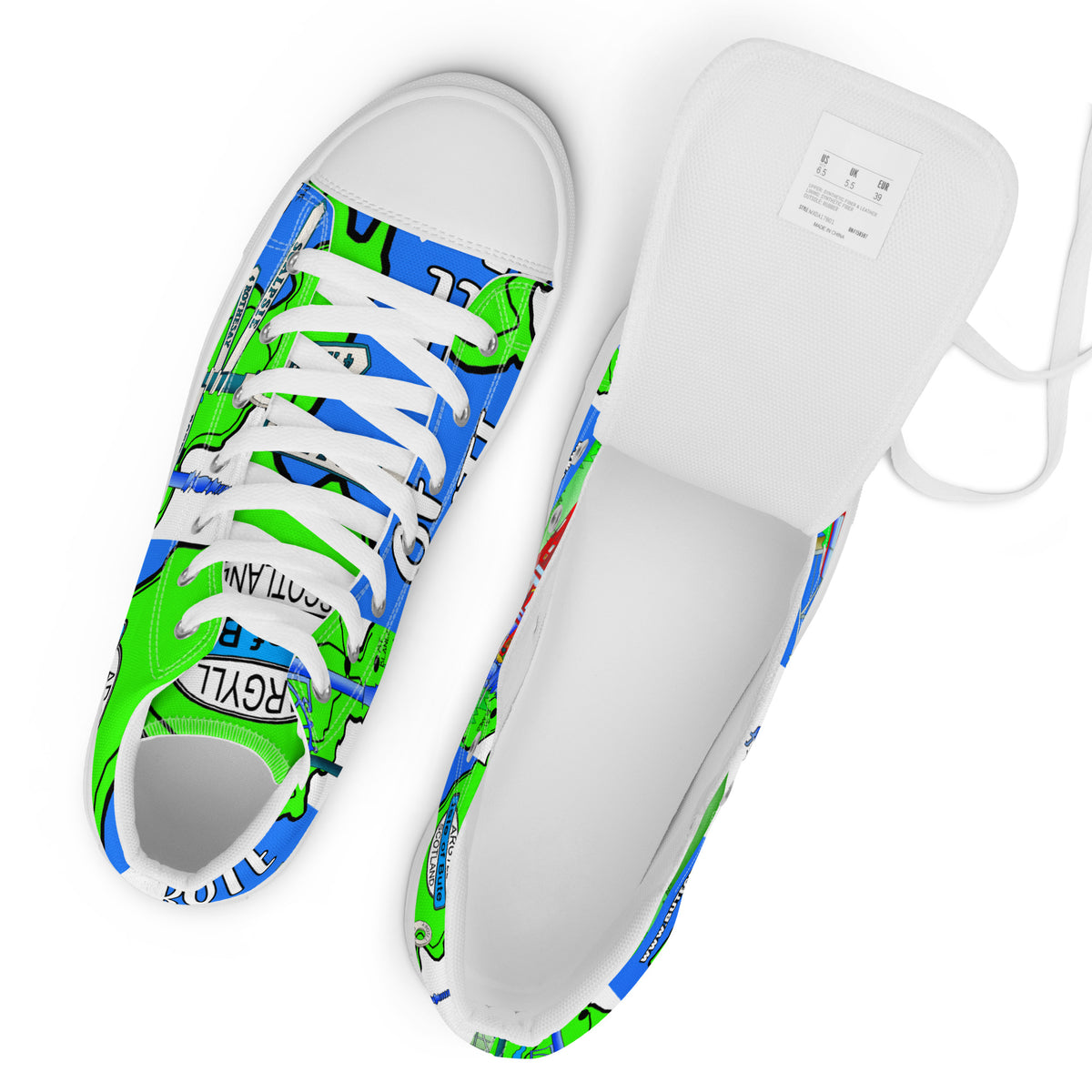 Isle of Bute Women’s high top canvas shoes - Free p&p Worldwide