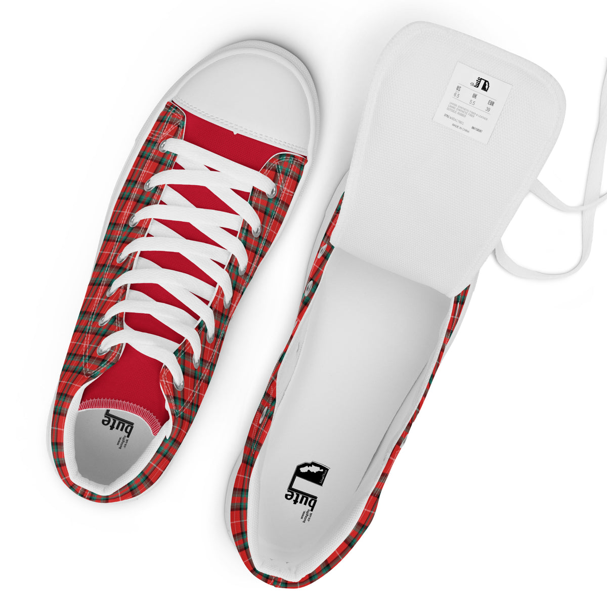 Royal Stuart Tartan Women’s high top canvas shoes