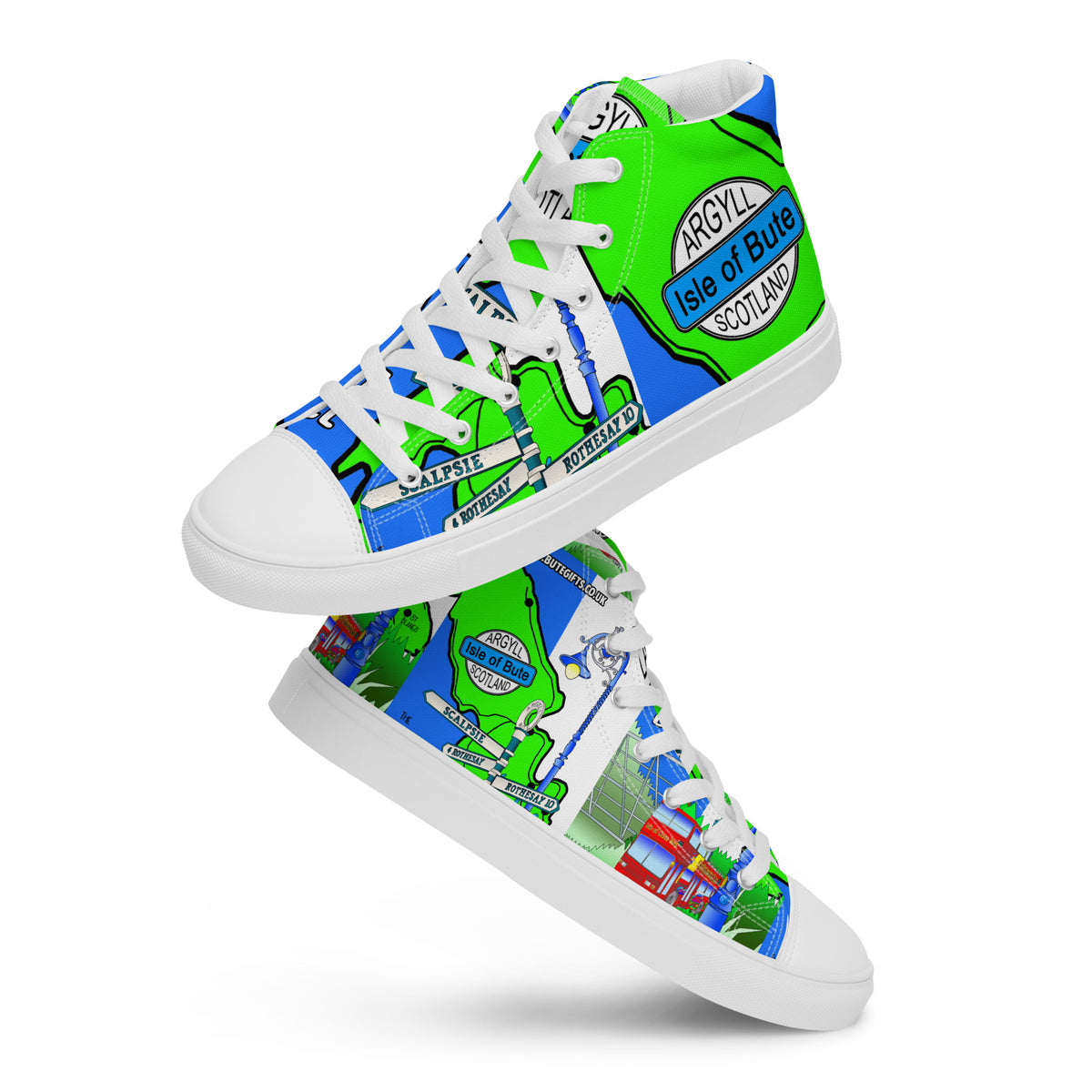 Isle of Bute Women’s high top canvas shoes - Free p&p Worldwide