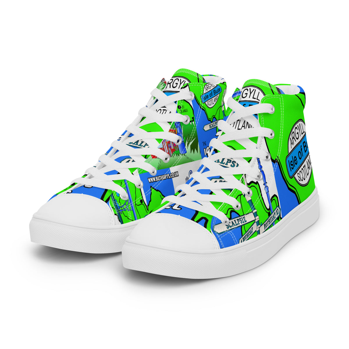 Isle of Bute Women’s high top canvas shoes - Free p&p Worldwide