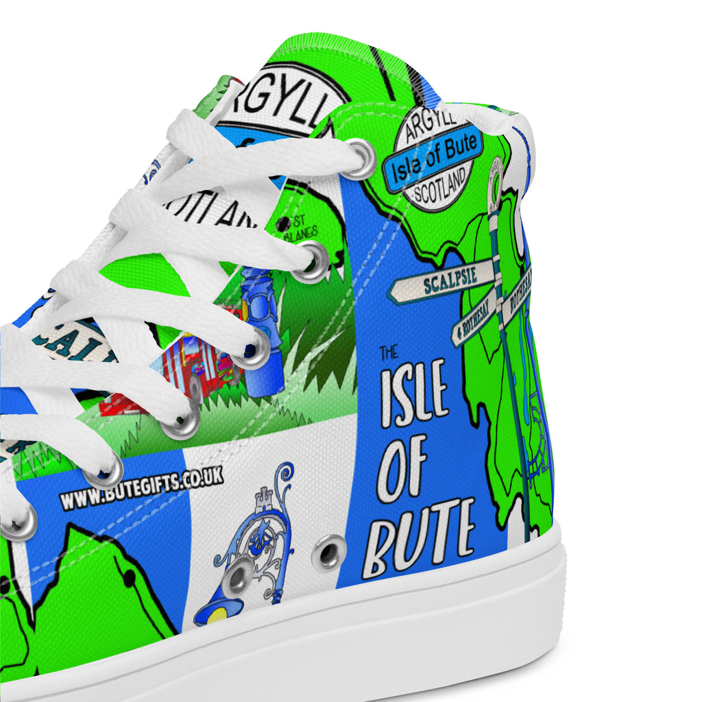 Isle of Bute Women’s high top canvas shoes - Free p&p Worldwide