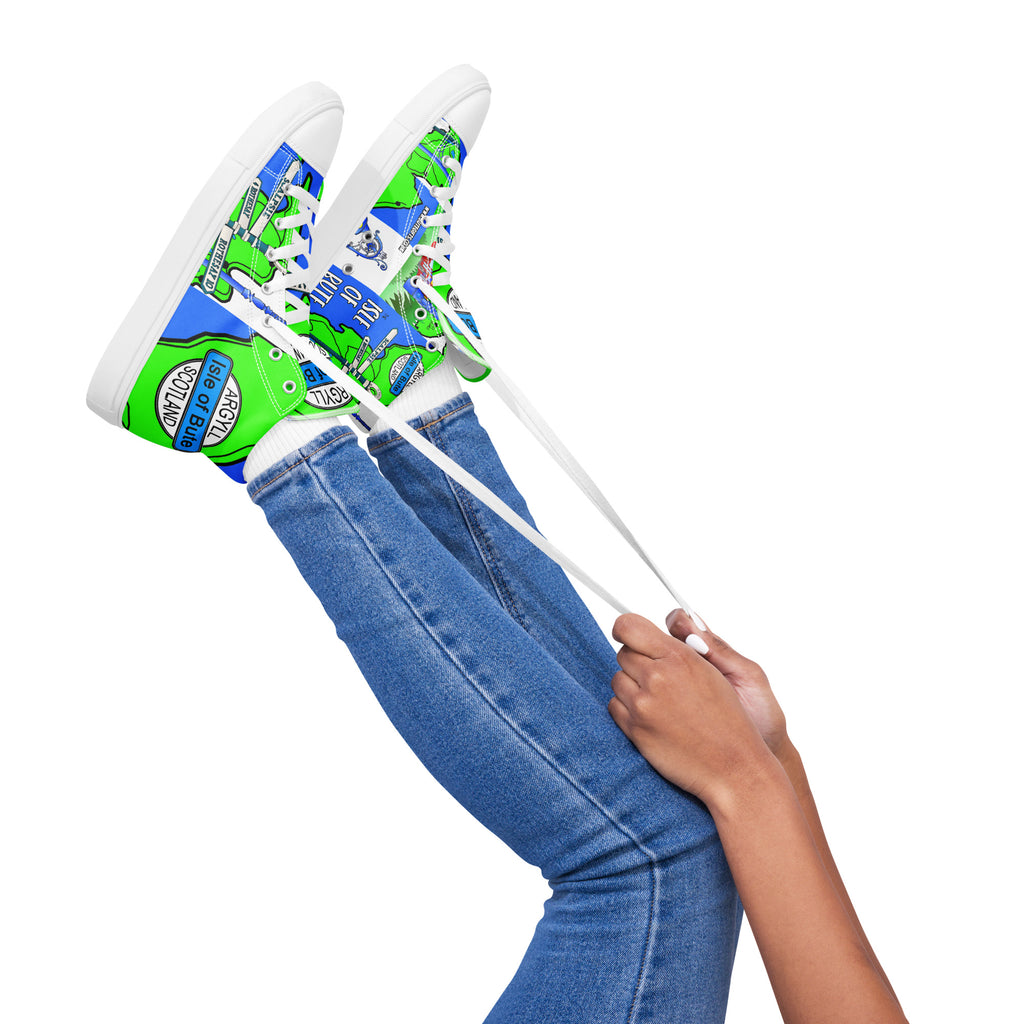 Isle of Bute Women’s high top canvas shoes - Free p&p Worldwide