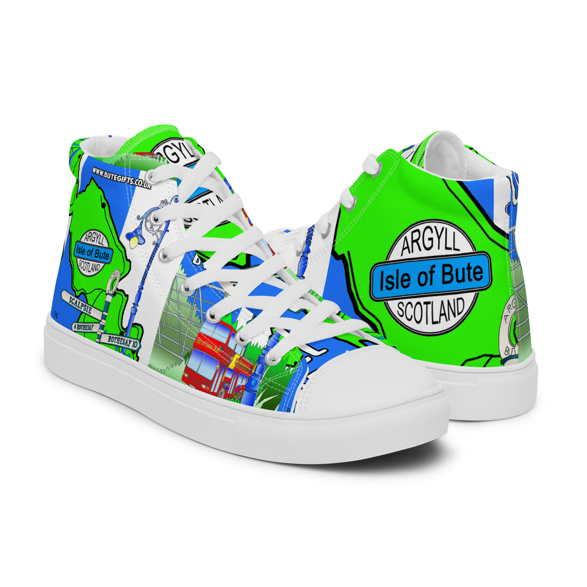 Isle of Bute Women’s high top canvas shoes - Free p&p Worldwide